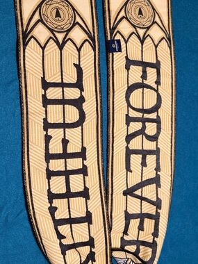 FOREVER 21 Beige and Black Logo Graphic Scarf